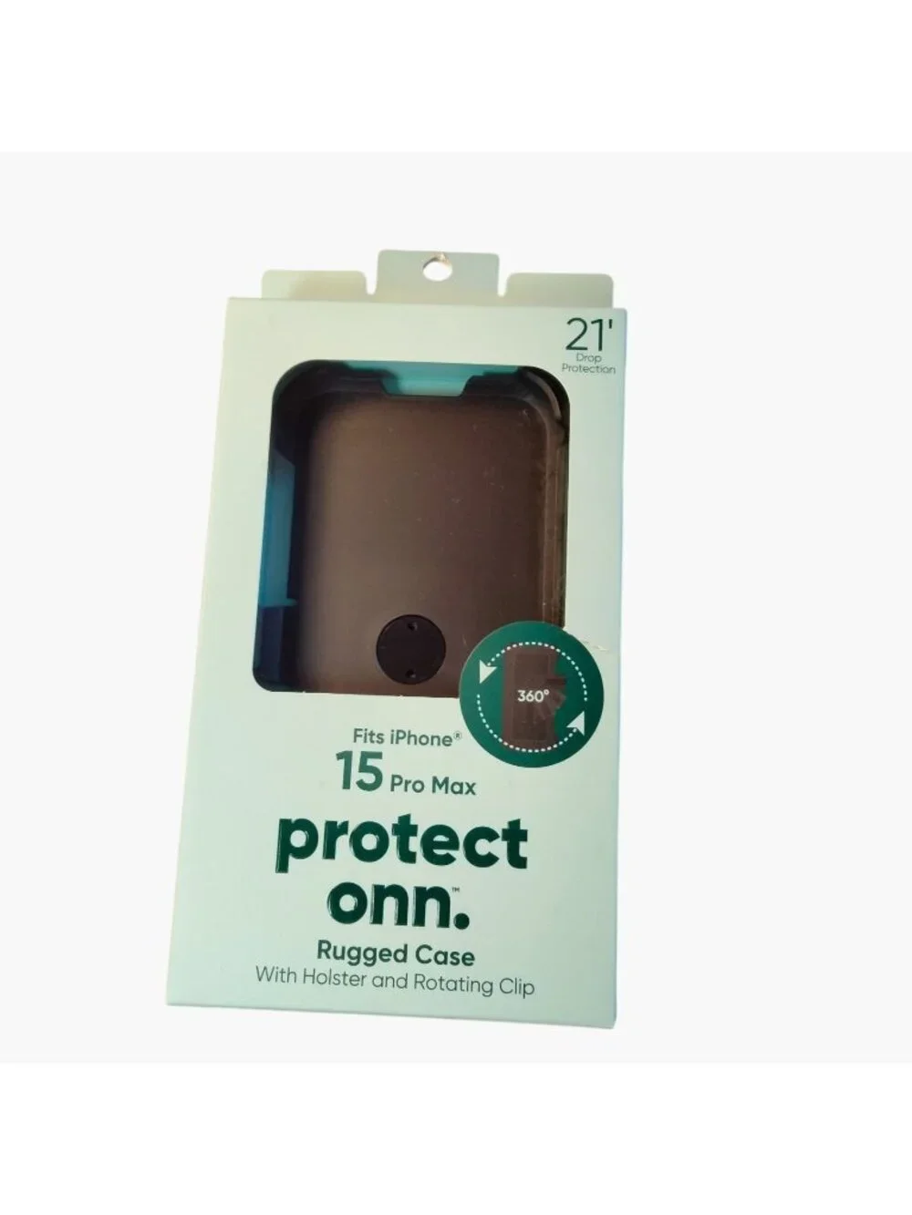 Onn Rugged Case iPhone 15 Pro Max Holster Rotating Clip New